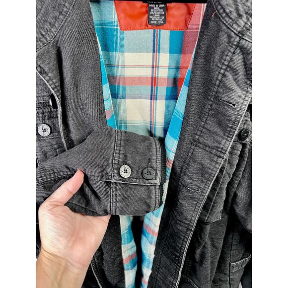 Kane & Unke Men's XXL Military Style Jacket Gray Coat Lined Cotton Blend Pockets - Picture 6 of 16